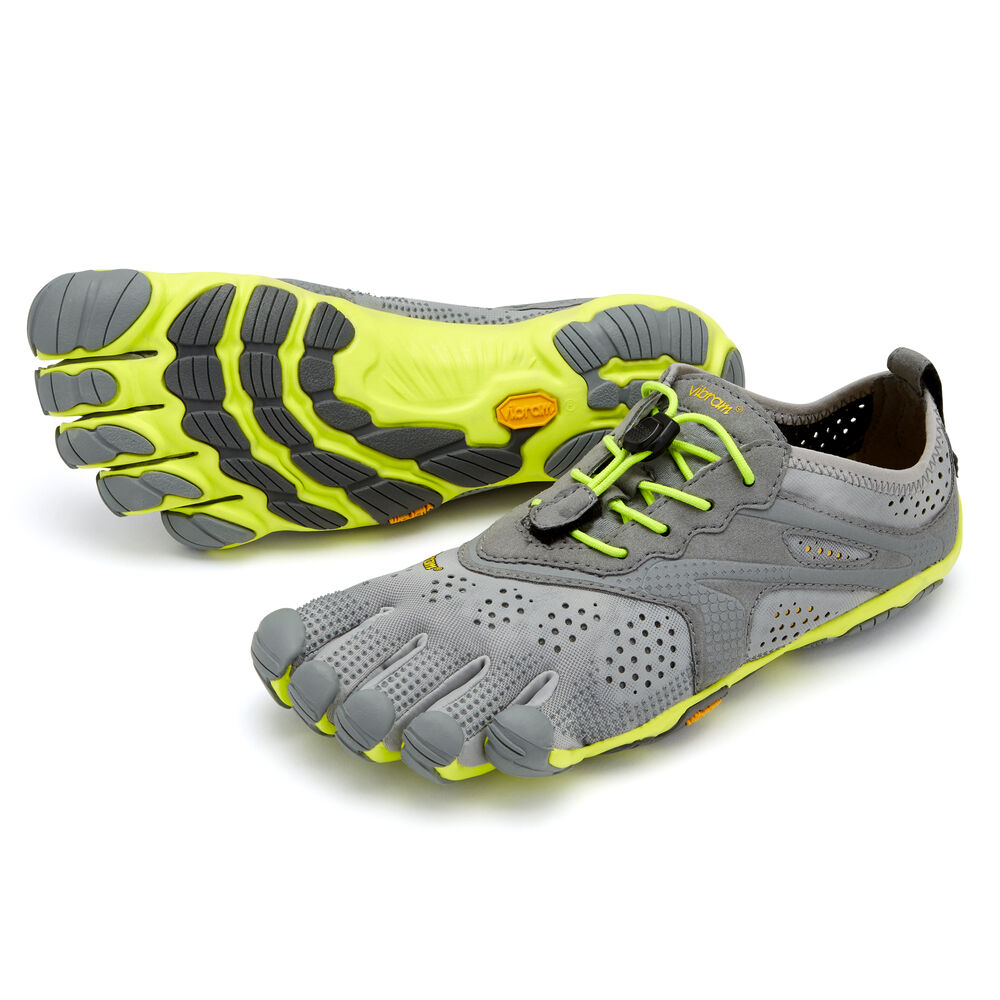 Vibram Fivefingers V-Run Womens Running Shoes Grey/Yellow Australia (IJT094237)